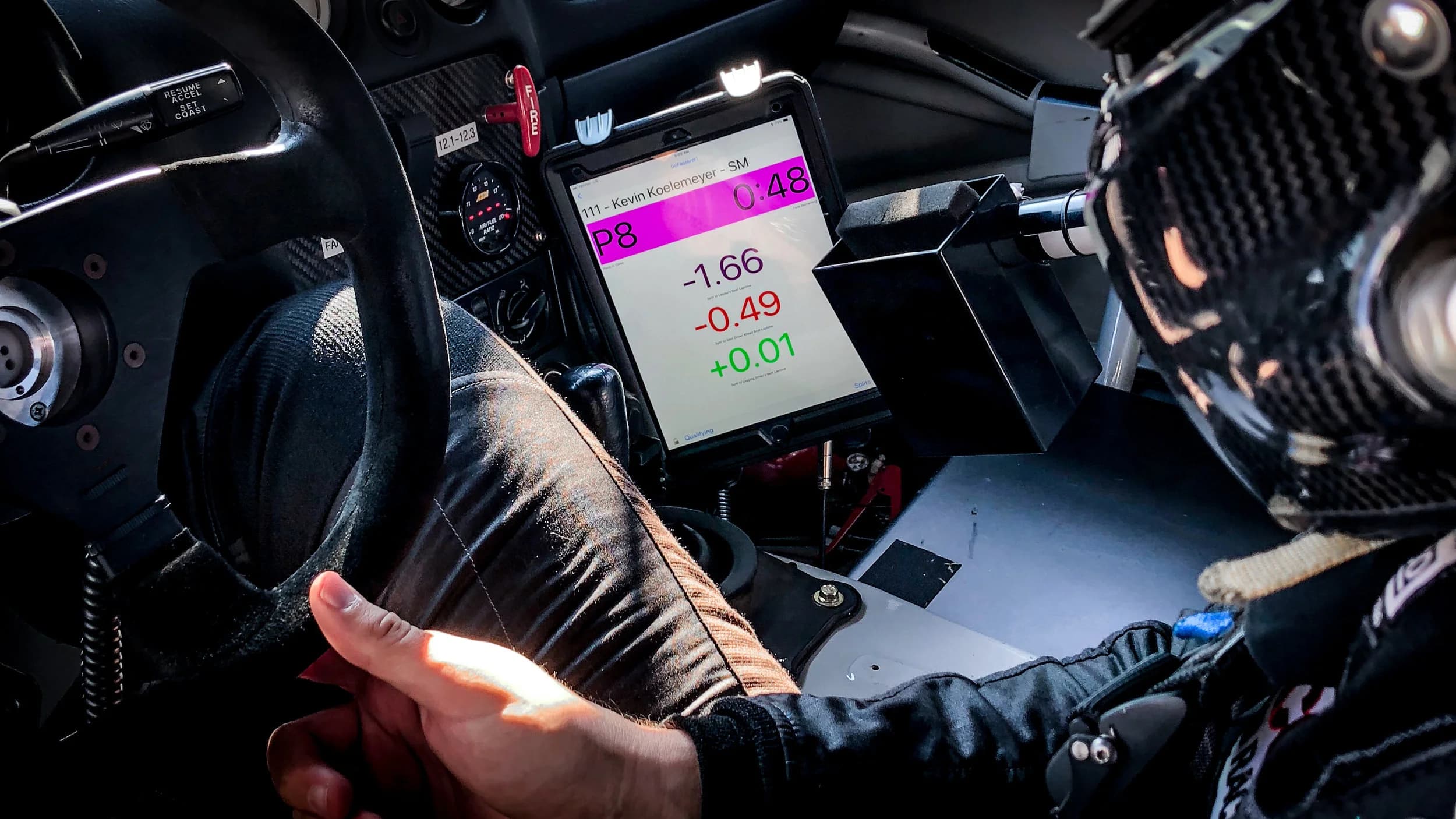 inside car view of driver using DriverMonitor